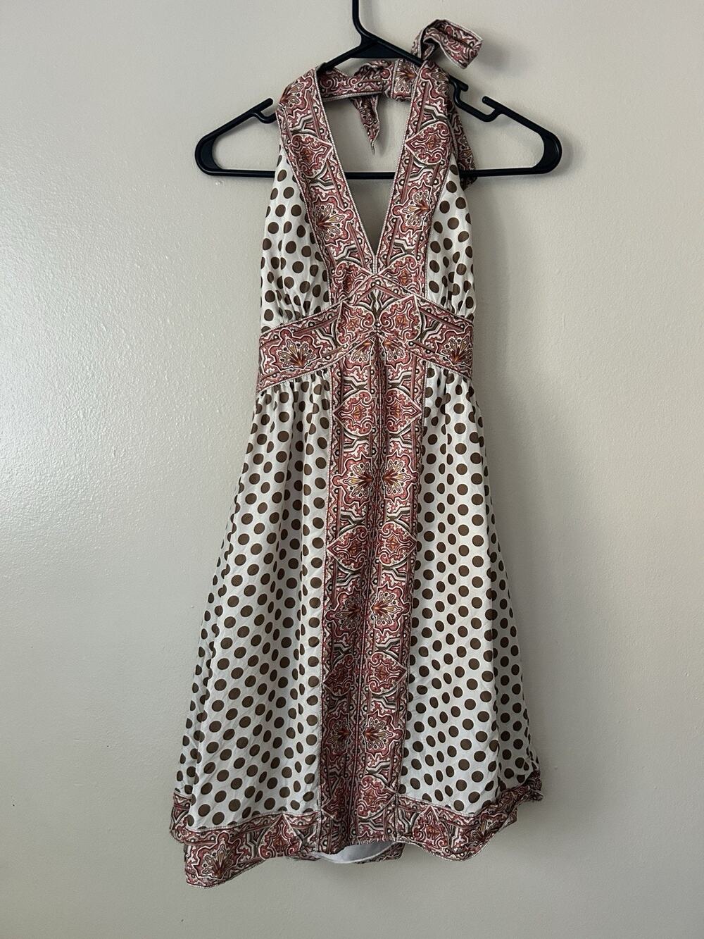 BCBGmaxazria 100% Silk Halter Dress Size 4 Womens